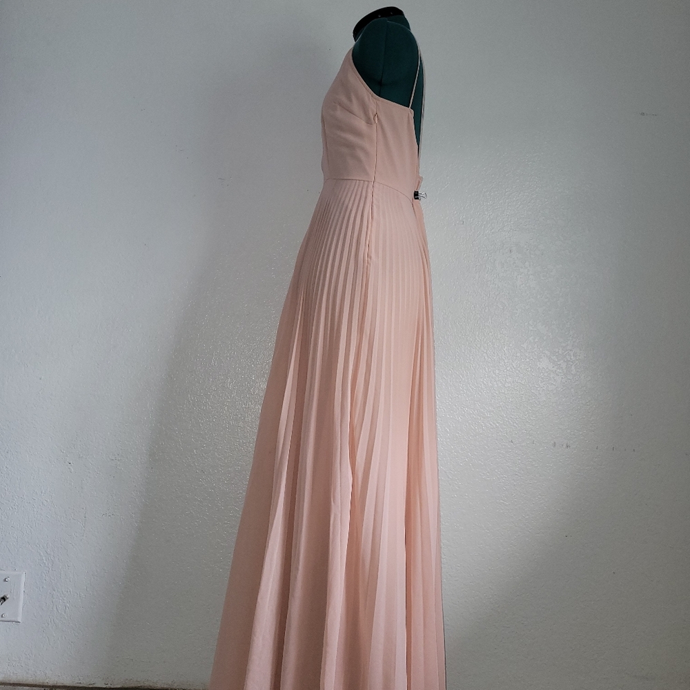 ASOS V-Neckline Peach Maxi Pleaded Cami Maxi Dress Size 8 - Picture 4 of 11